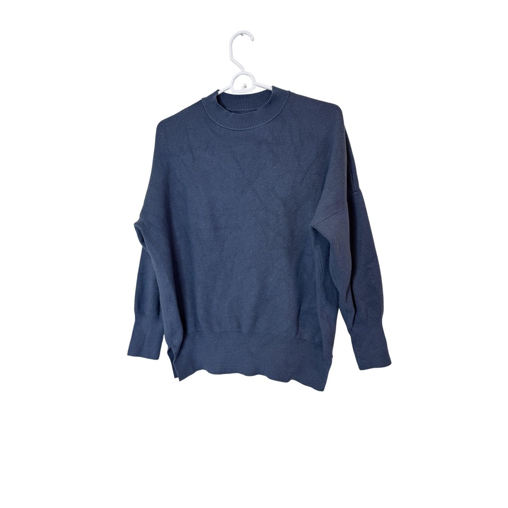 Abercrombie & Fitch Sweater Womens Small Blue‎ Soft A&F Mock Neck Pullover Knit